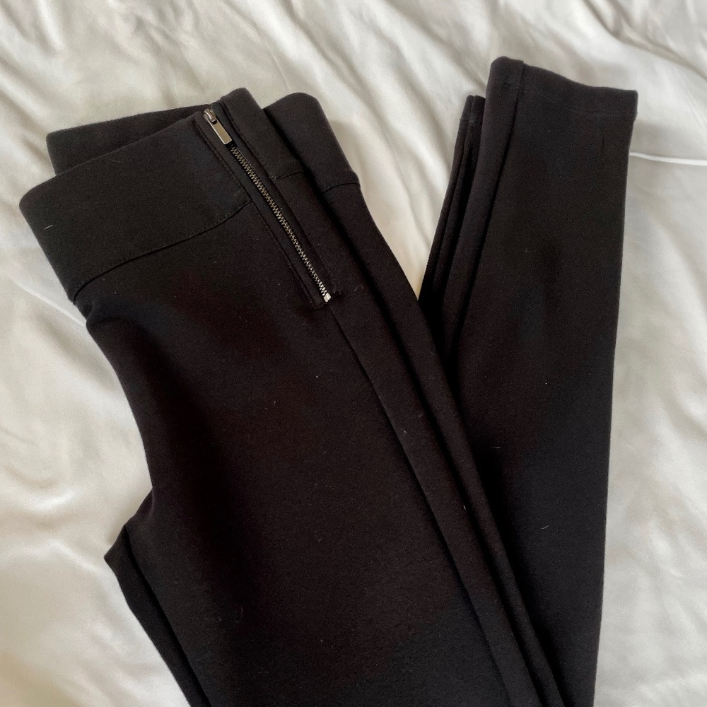 ZARA SKINNY SIDE ZIP WOMENS  STRETCH BLACK PANT SIZE M. TRAFALUC COLLECTION